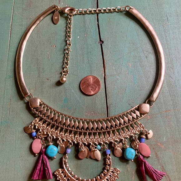 Chicos BOHO Multi Color Tribal Belly Dancer Necklace - Picture 8 of 10